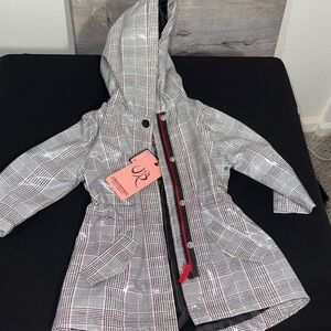NWT Urban Republic Kids Plaid Raincoat with Hood
